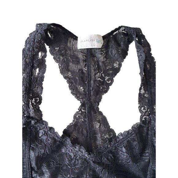 Lace Bralette Racerback In Gray By Flawless - Picture 3 of 7